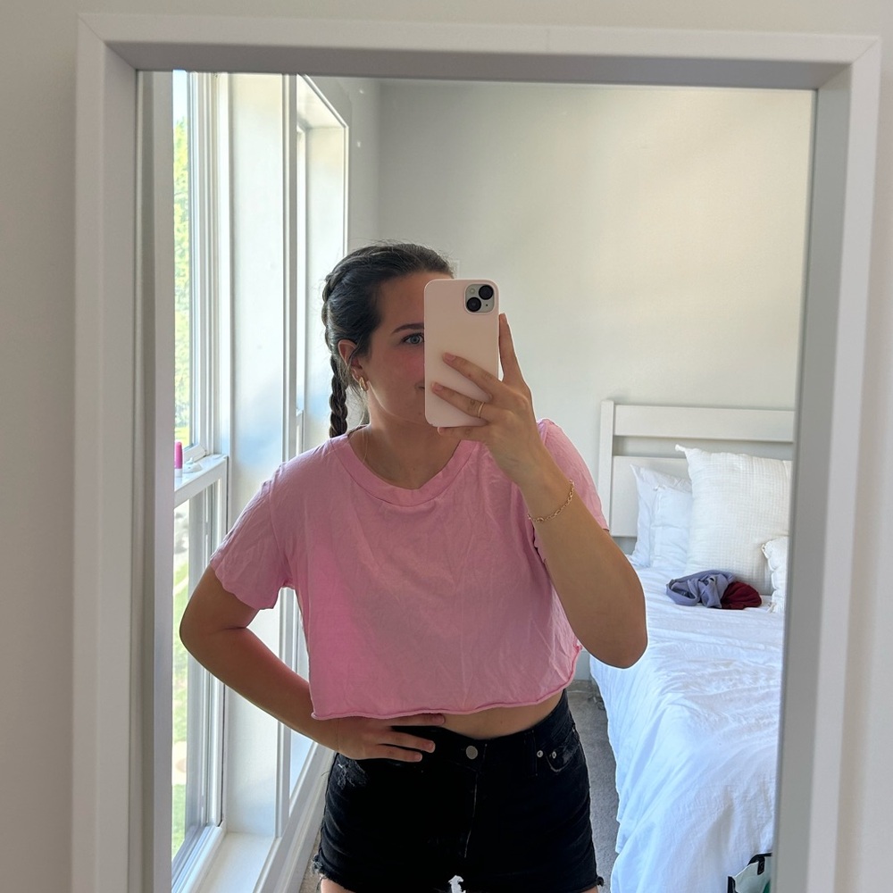 cropped pink Zara tee